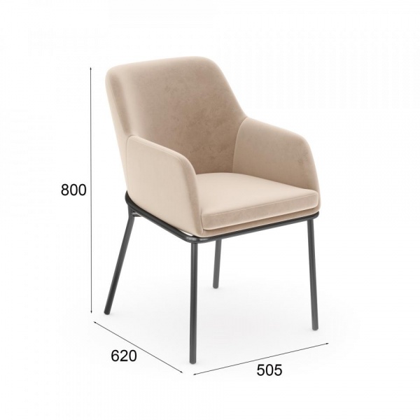 Стул Плутон Чёрный / Velutto 04