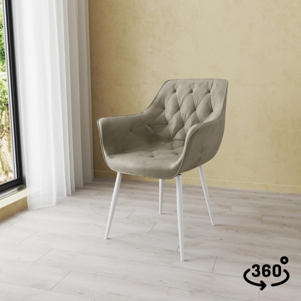 Стул поворотный Алан 360° Белый / Barkhat-M 25