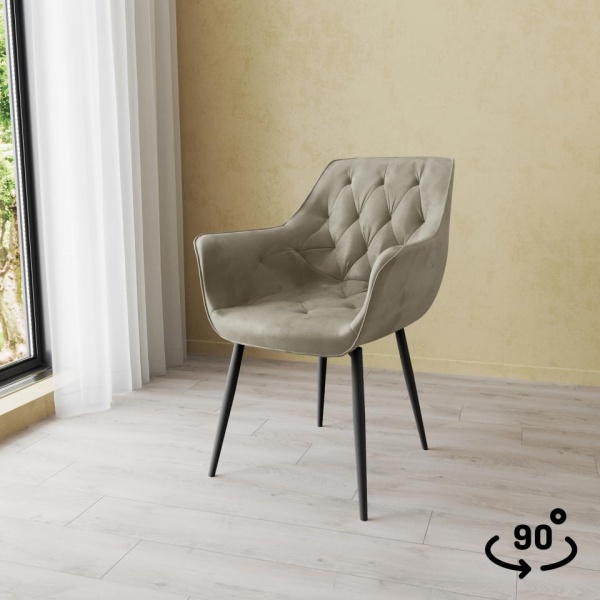 Стул поворотный Алан 90° Чёрный / Barkhat-M 25