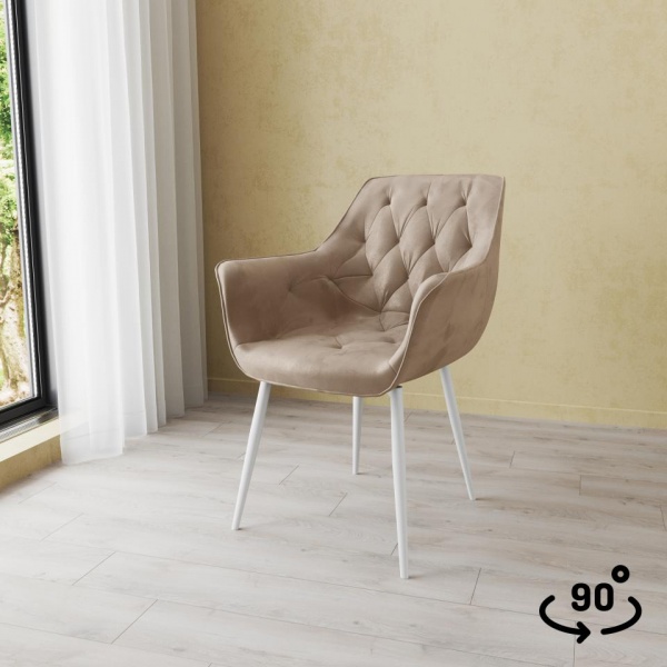 Стул поворотный Алан 90° Белый / Barkhat-M 5