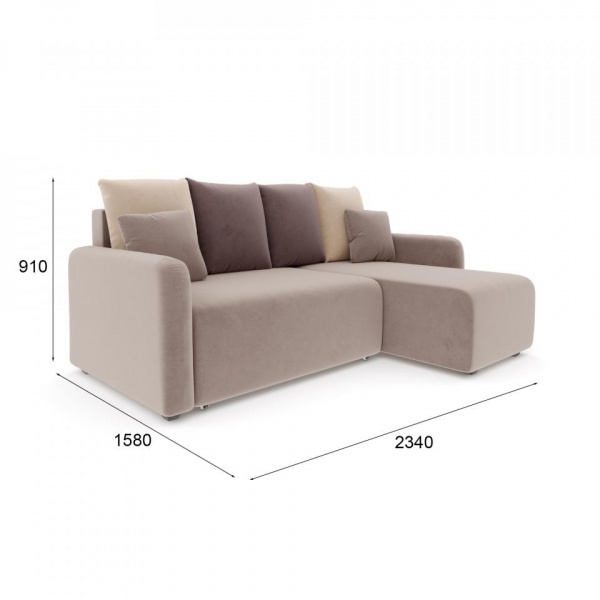 Диван угловой Фарелл Velutto 22 / Velutto 04 / Velutto 36