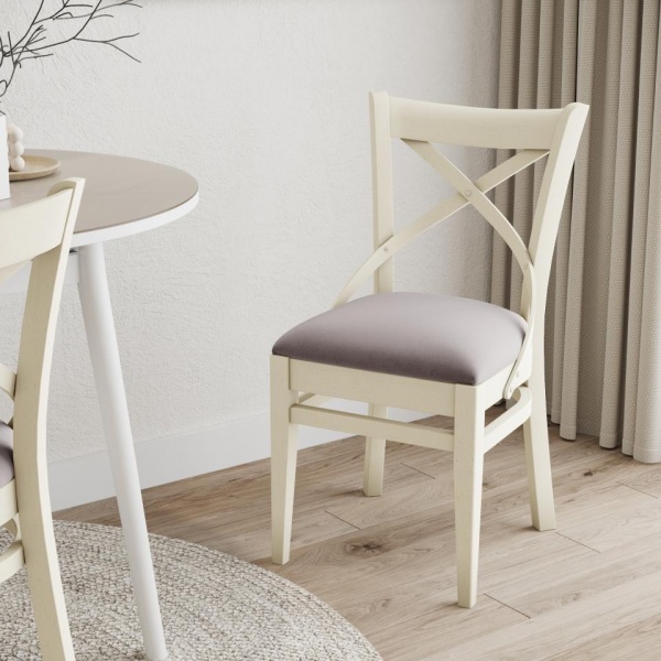 Стул Алиготе Эмаль слоновая кость / Velutto 08