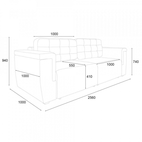 Диван Будапешт Happy 560 Вариант 1
